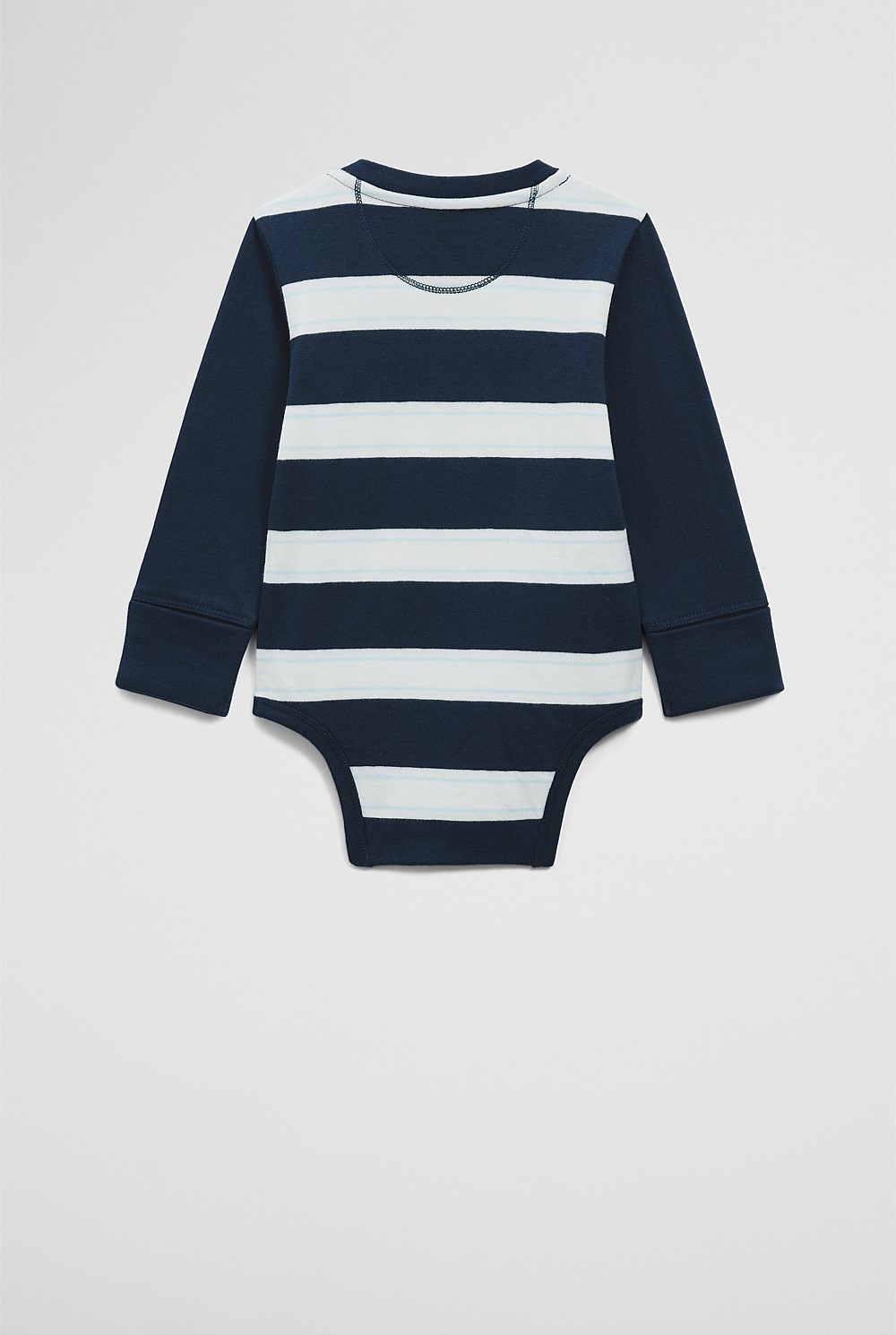 Organically Grown Cotton Spliced Logo Long Sleeve Bodysuit