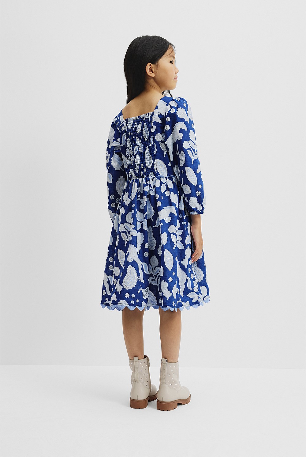 Organically Grown Cotton Scallop Horse Dress