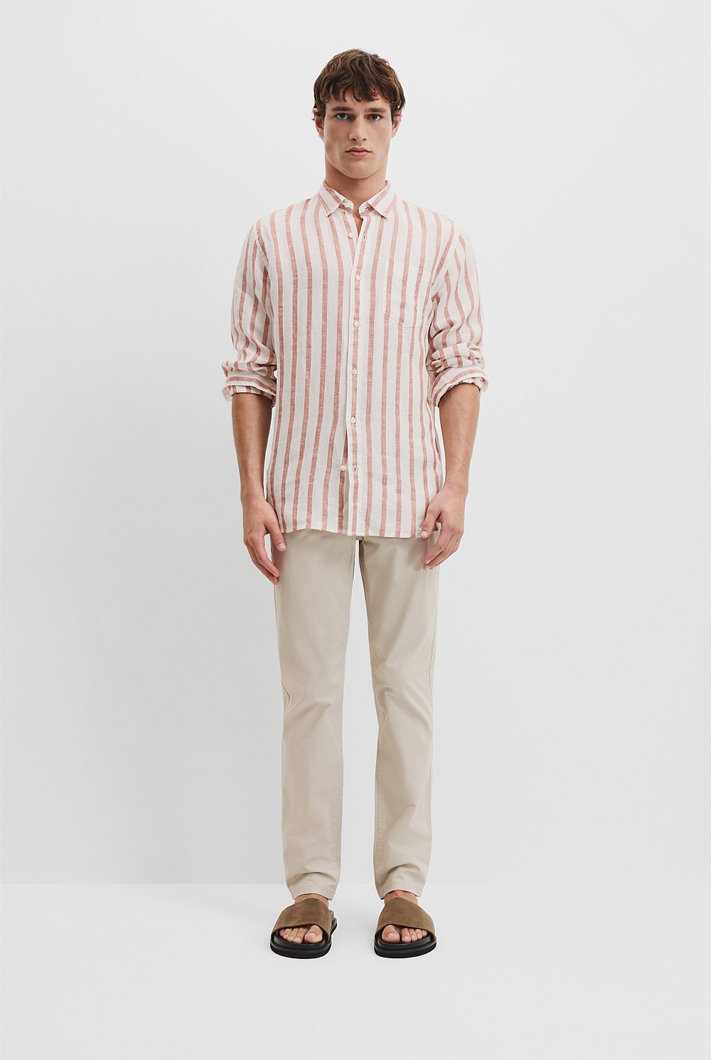 Regular Fit Organically Grown Linen Stripe Shirt