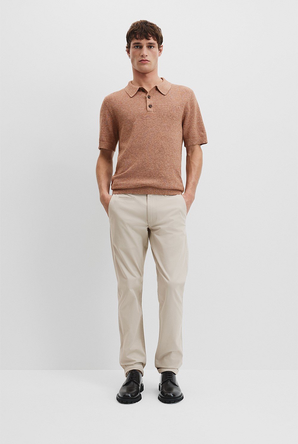 Melange Knit Polo