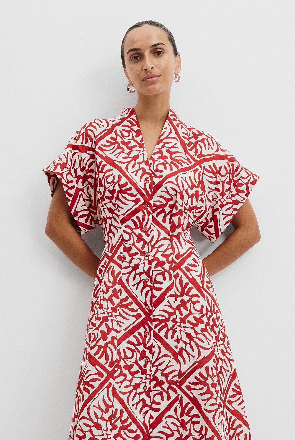 Print A-Line Midi Dress