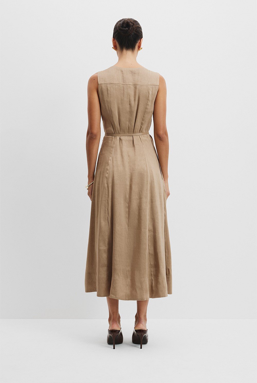 Organically Grown Linen Sleeveless Midi Dress