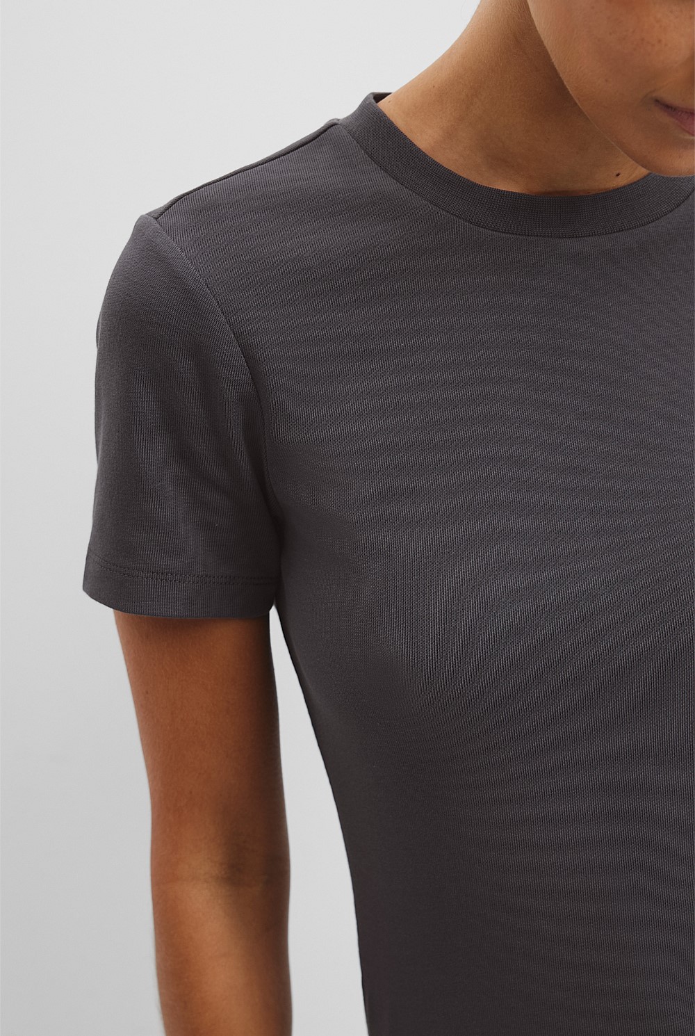 Australian Cotton Blend Fitted T-Shirt