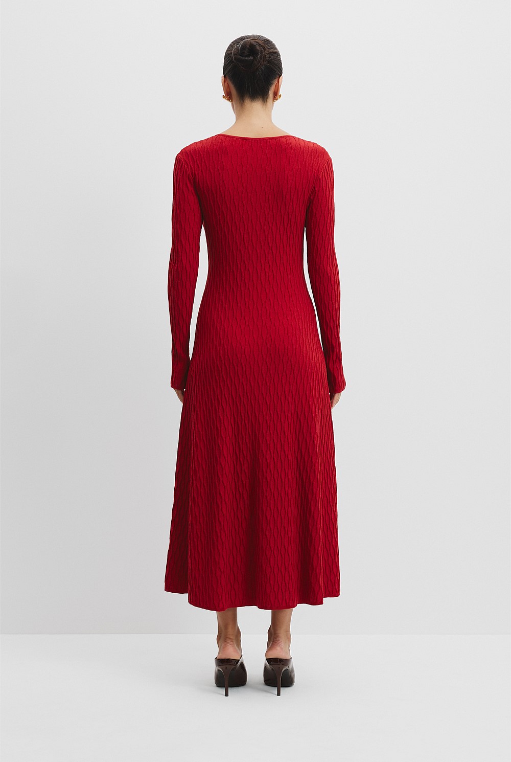 Pattern Knit Midi Dress