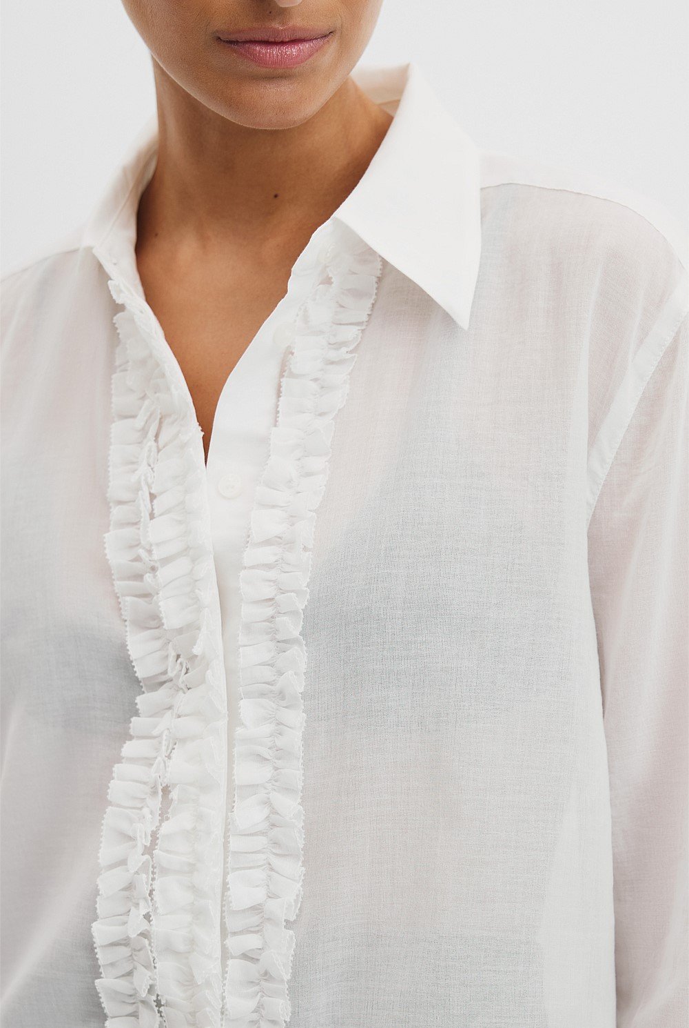 Ruffle Organza Shirt