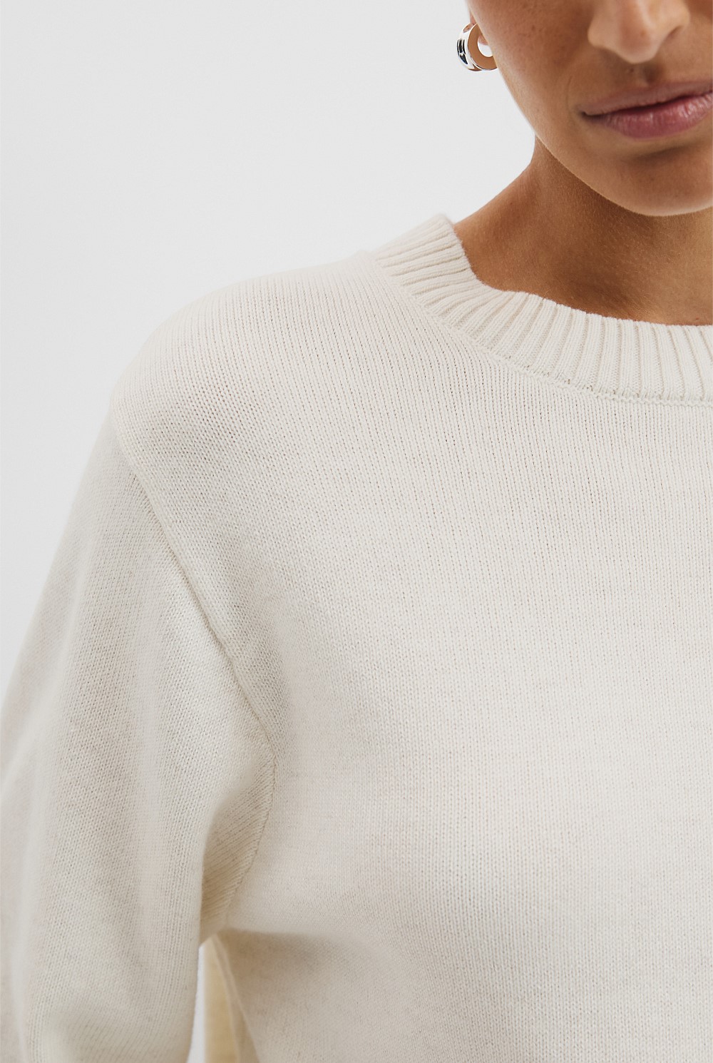 Crop Crew Neck Knit