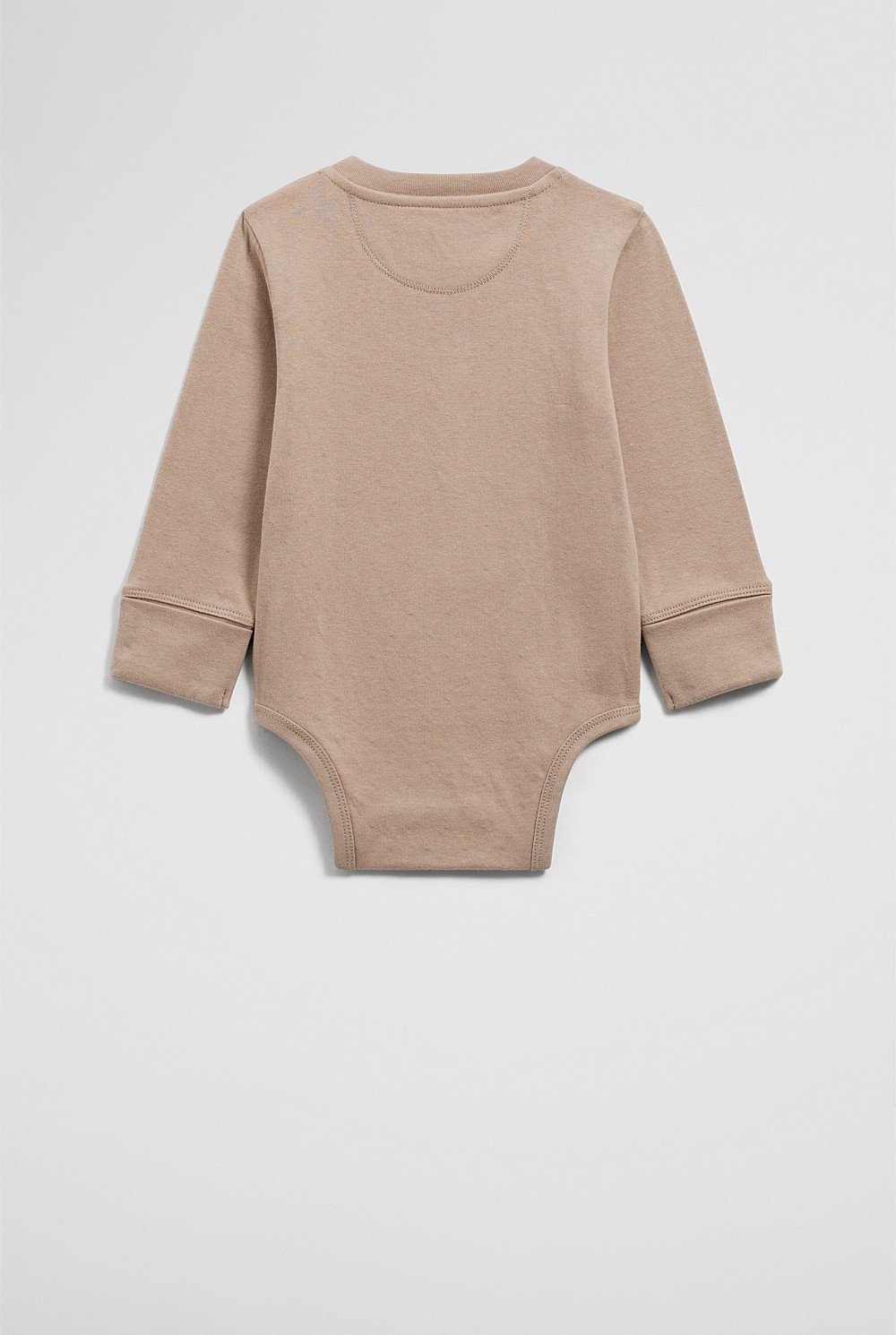 Organically Grown Cotton Contrast Logo Long Sleeve Bodysuit