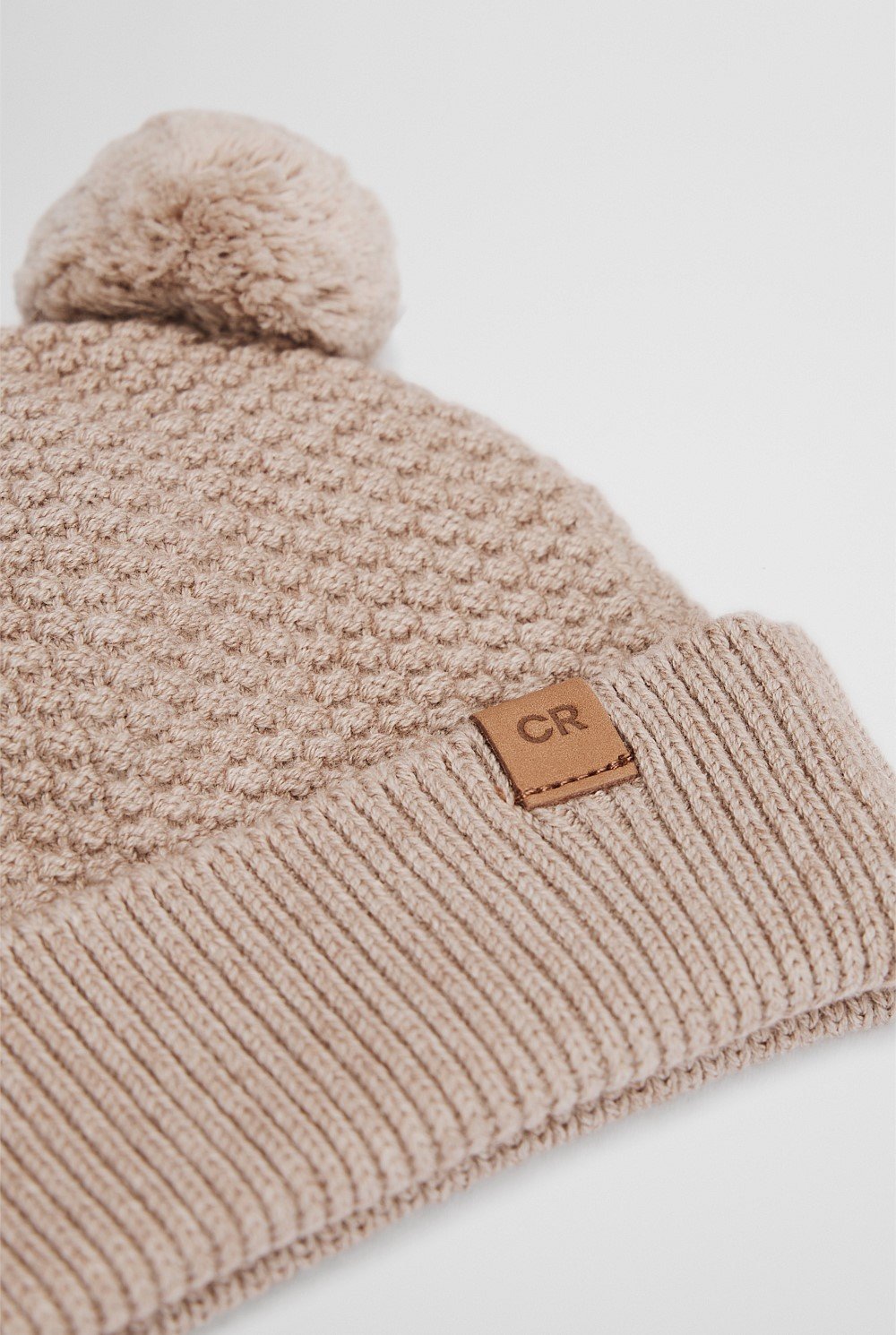 Organically Grown Cotton Blend Pom Ears Knit Beanie