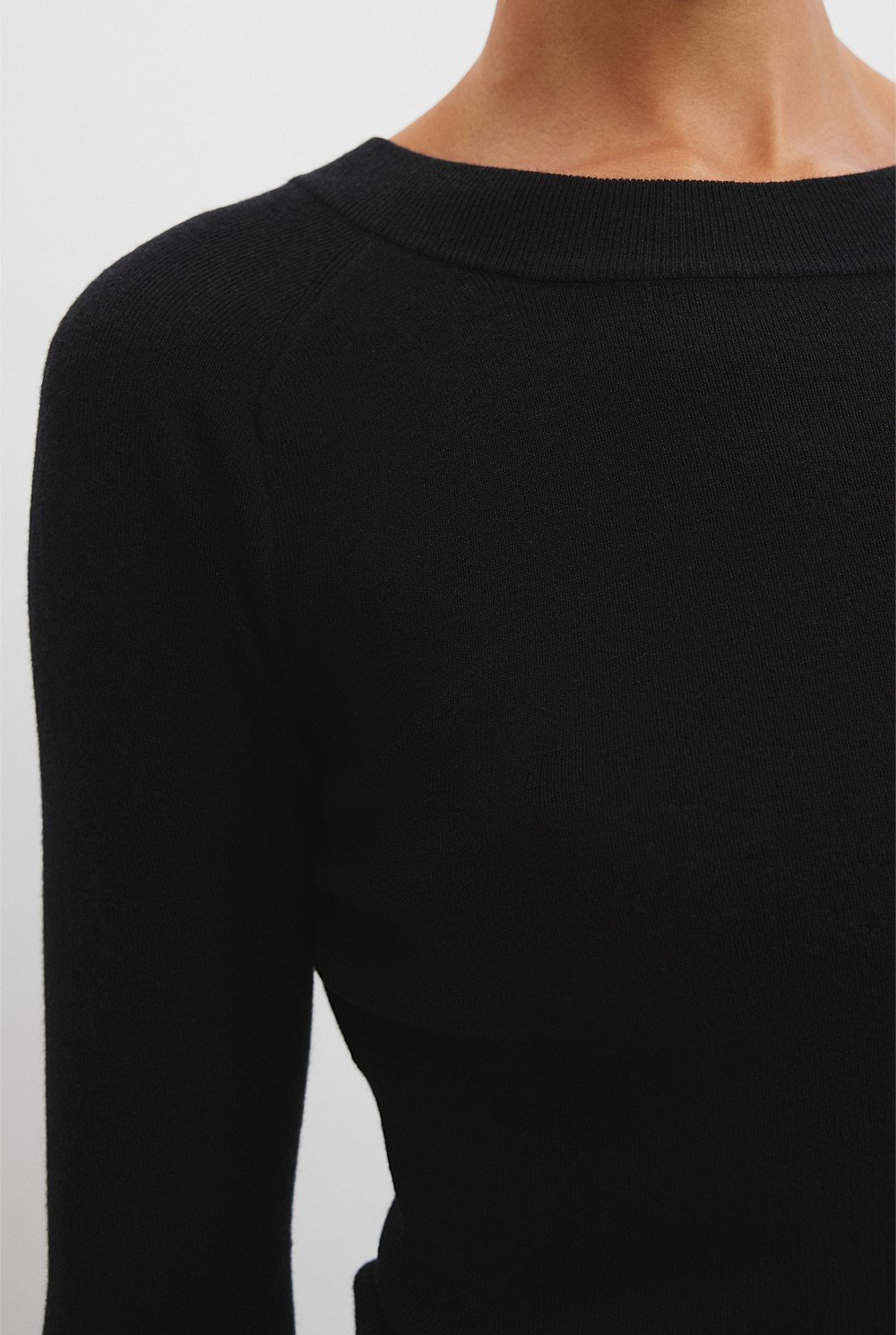 Australian Merino Wool Silk Long Sleeve Knit
