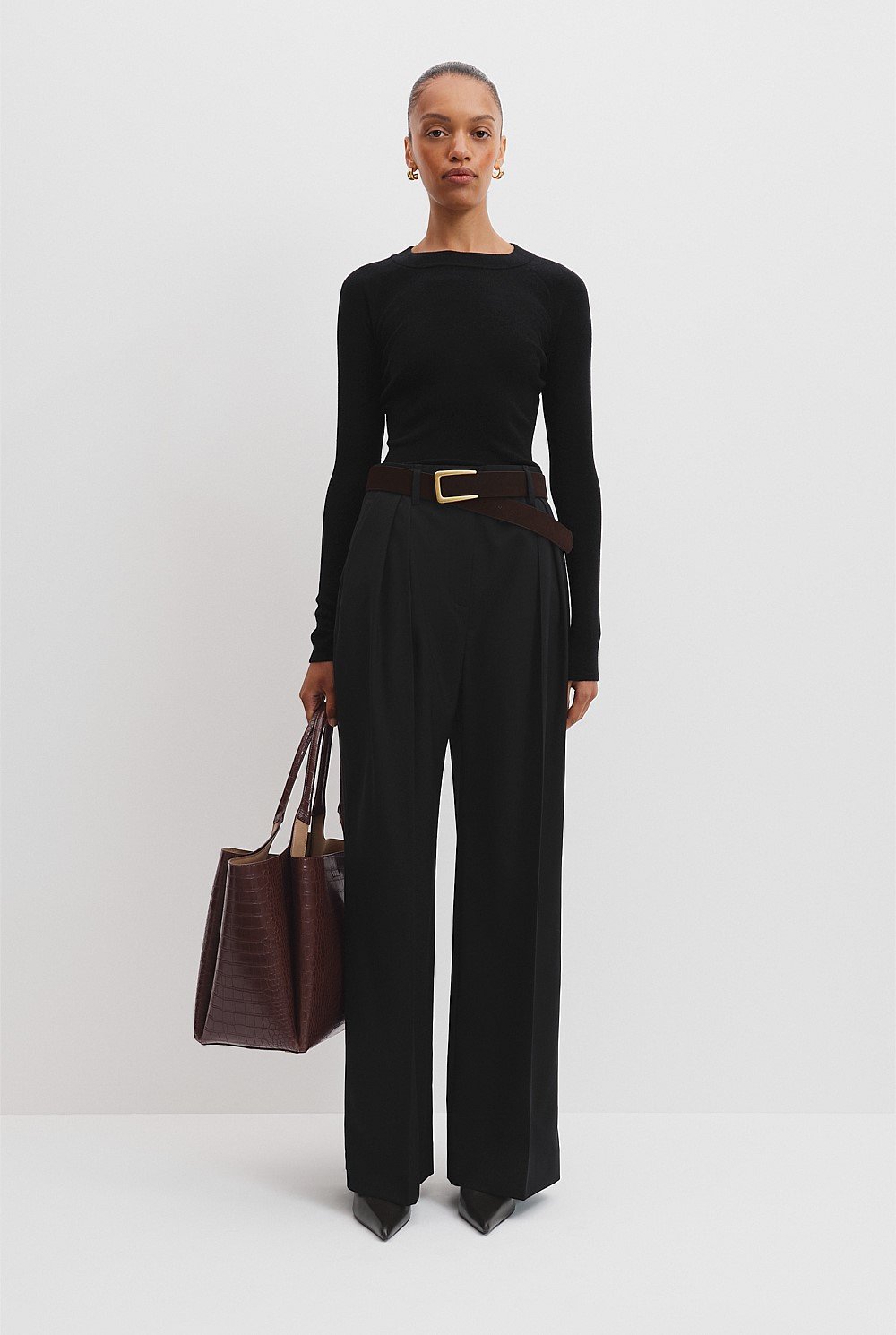Australian Merino Wool Silk Long Sleeve Knit