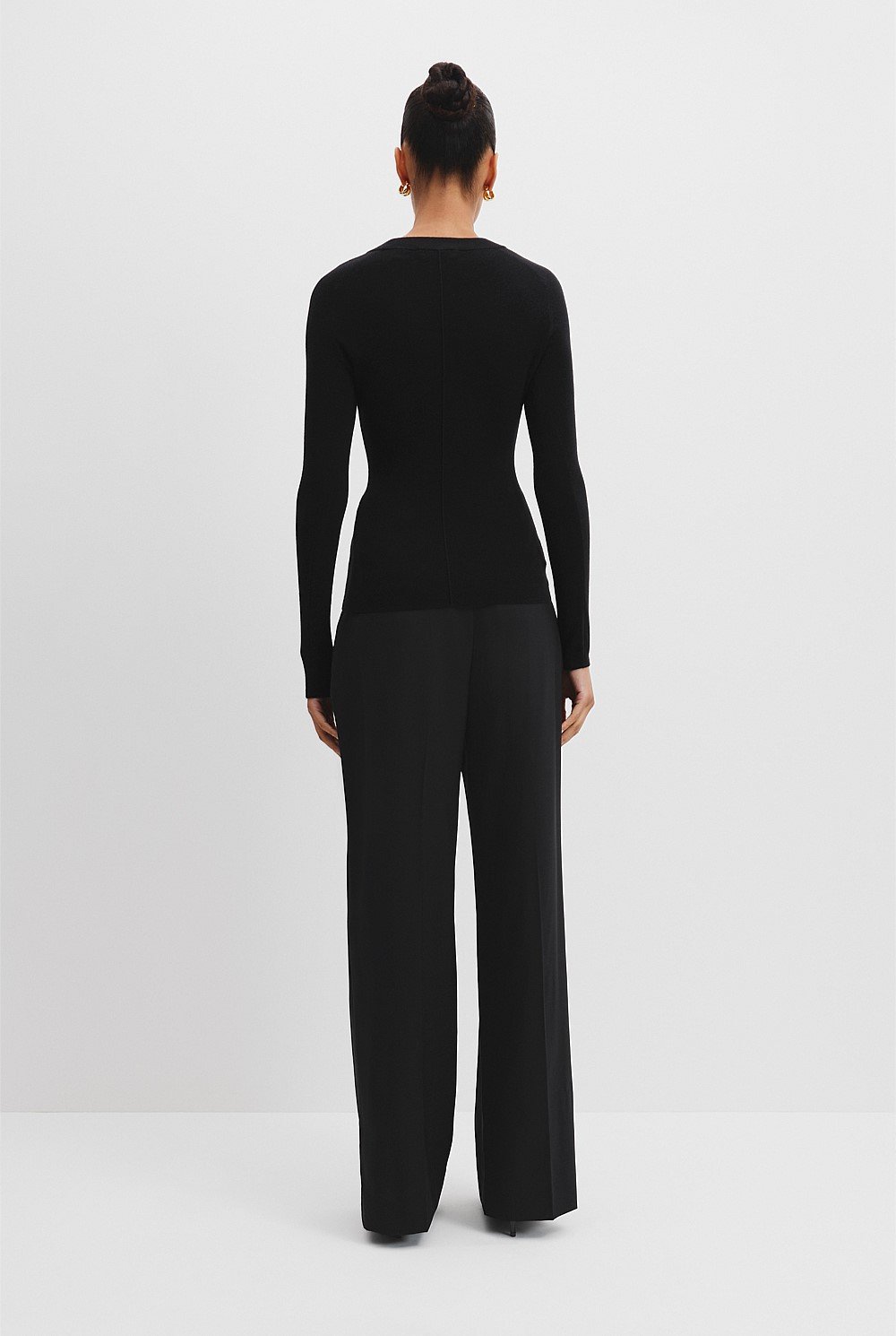 Australian Merino Wool Silk Long Sleeve Knit