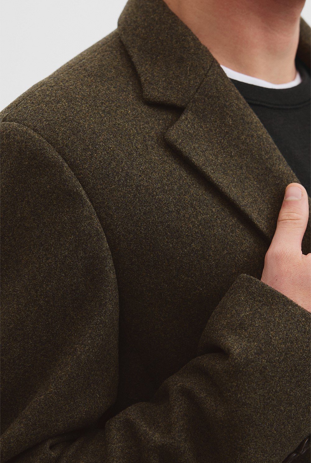 Recycled Wool Blend Overcoat
