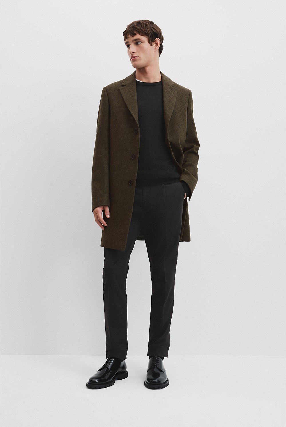 Recycled Wool Blend Overcoat