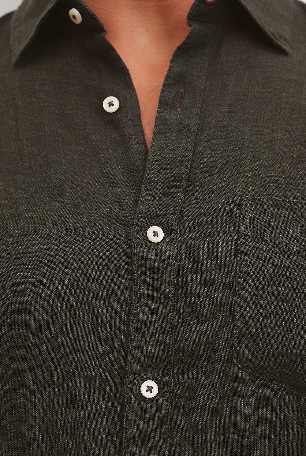 Regular Fit Organically Grown Delave Linen Shirt