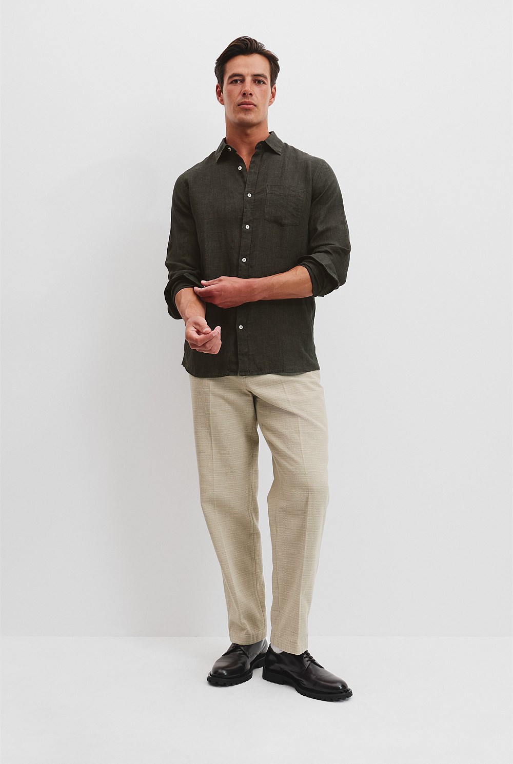 Regular Fit Organically Grown Delave Linen Shirt