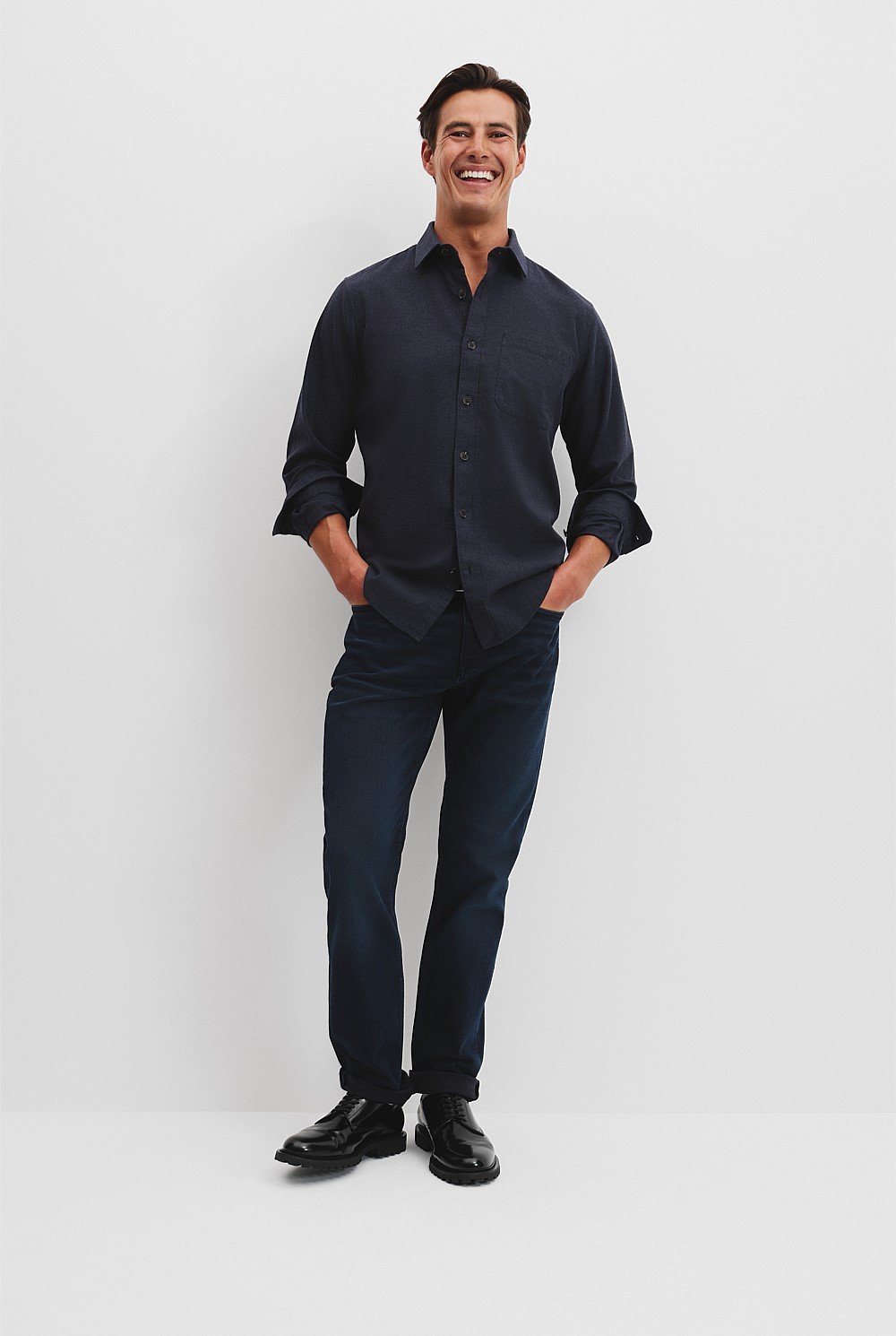 Regular Fit Brushed Good Earth Cotton Twill Shirt