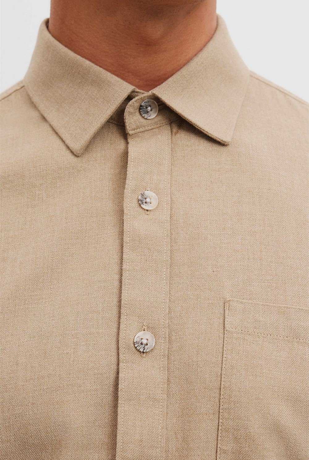 Regular Fit Brushed Good Earth Cotton Twill Shirt