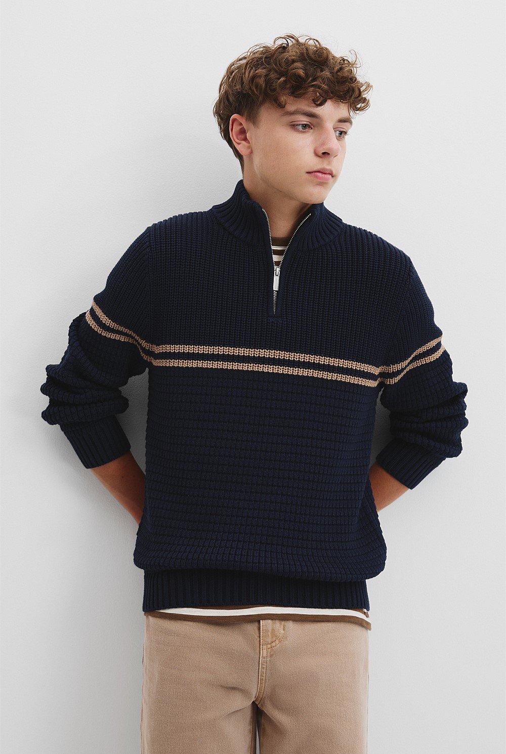 Teen Australian Cotton Half Zip Knit