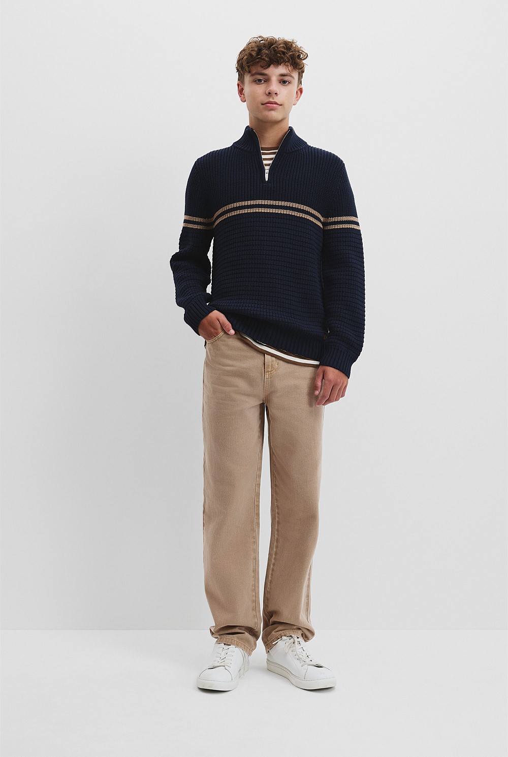 Teen Australian Cotton Half Zip Knit