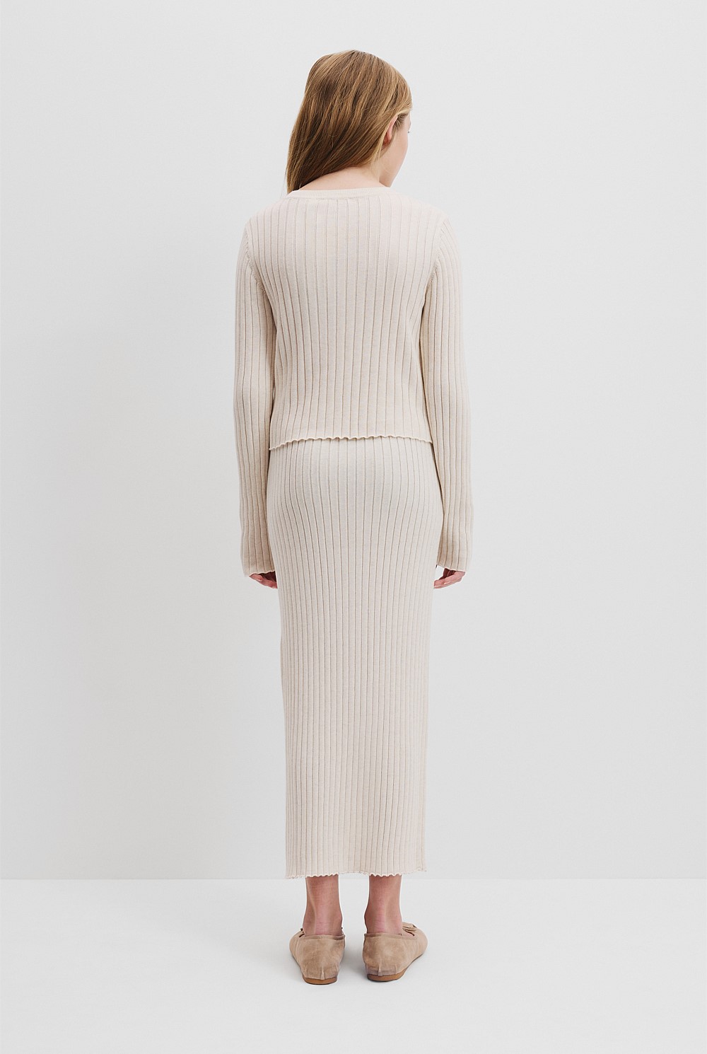 Teen Organically Grown Cotton Rib Knit Long Sleeve Top
