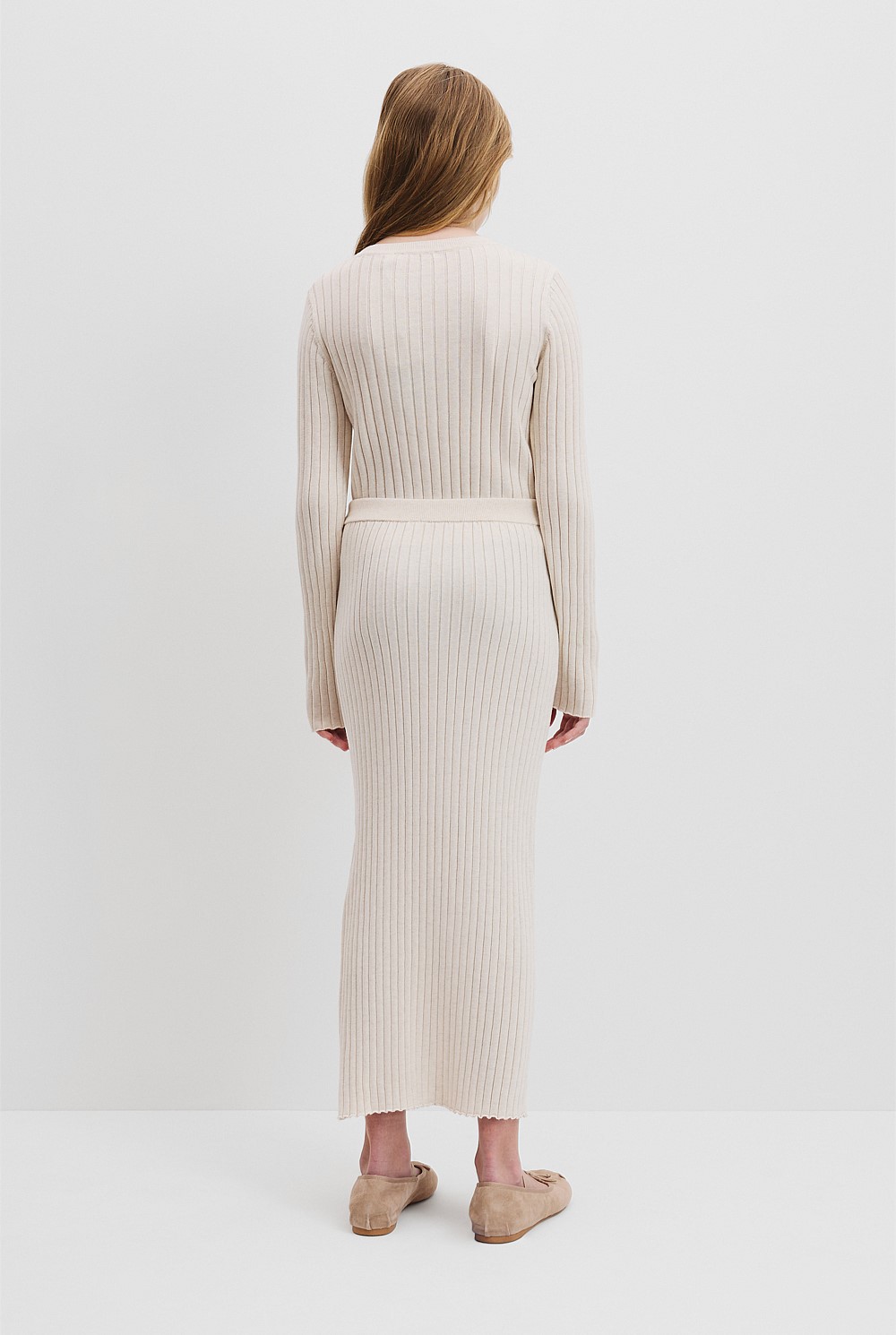 Teen Organically Grown Cotton Rib Knit Midi Skirt