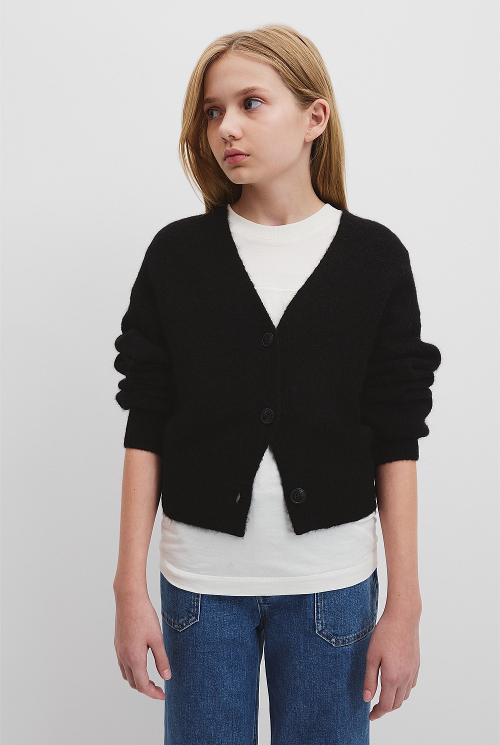 Teen Fluffy Knit Cardigan
