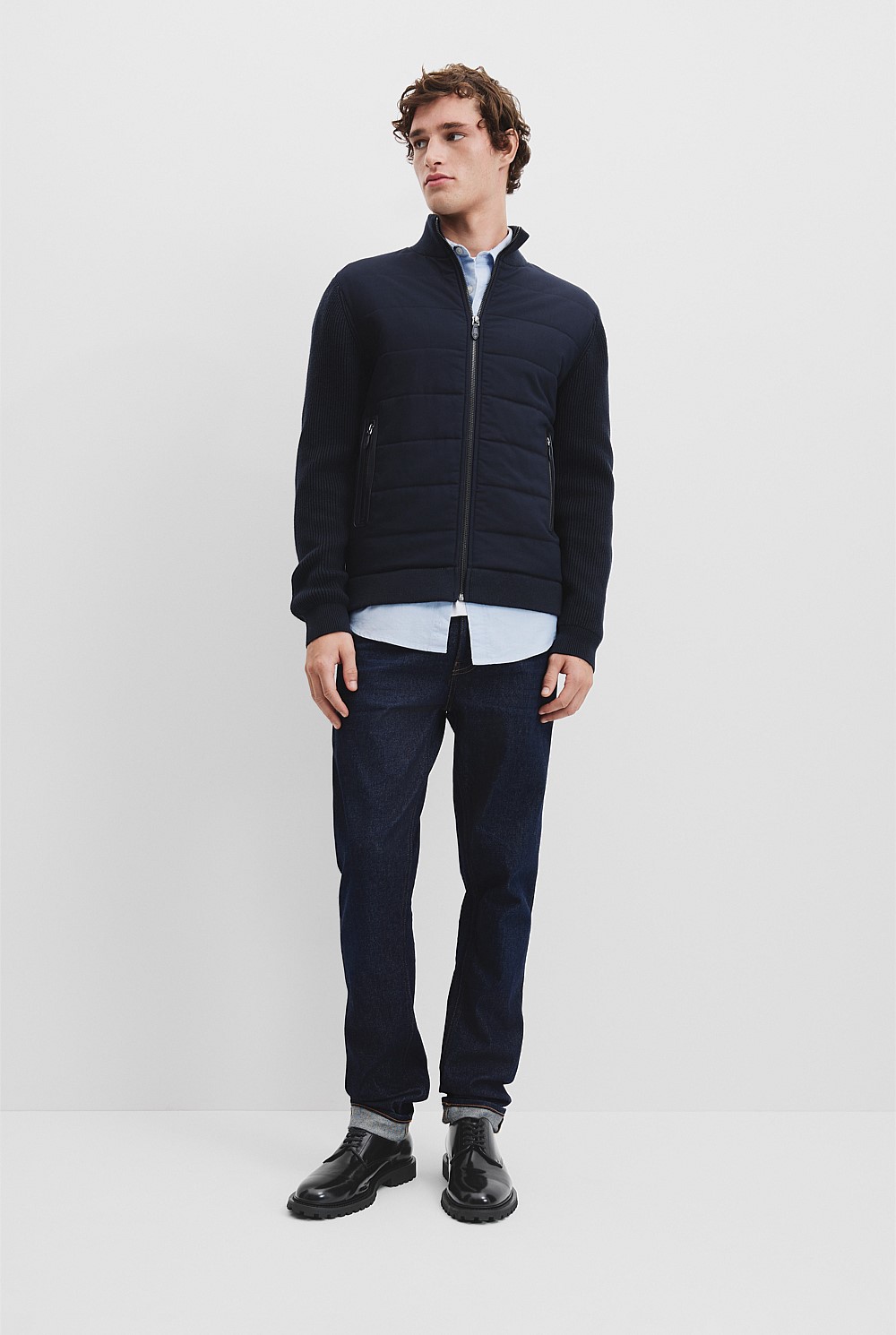 Australian Cotton Blend Knit Hybrid Jacket