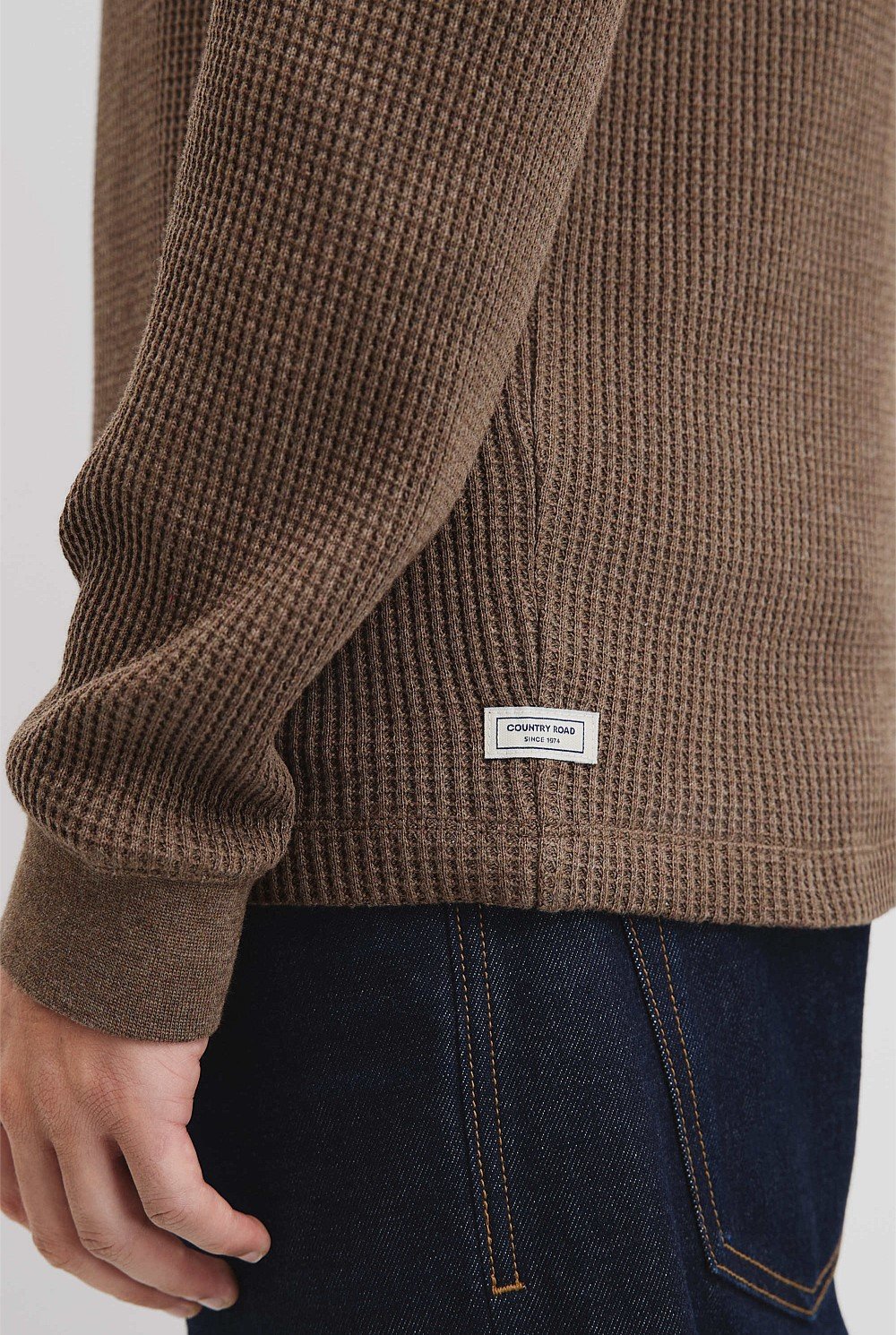 Australian Cotton Waffle Long Sleeve Crew Neck
