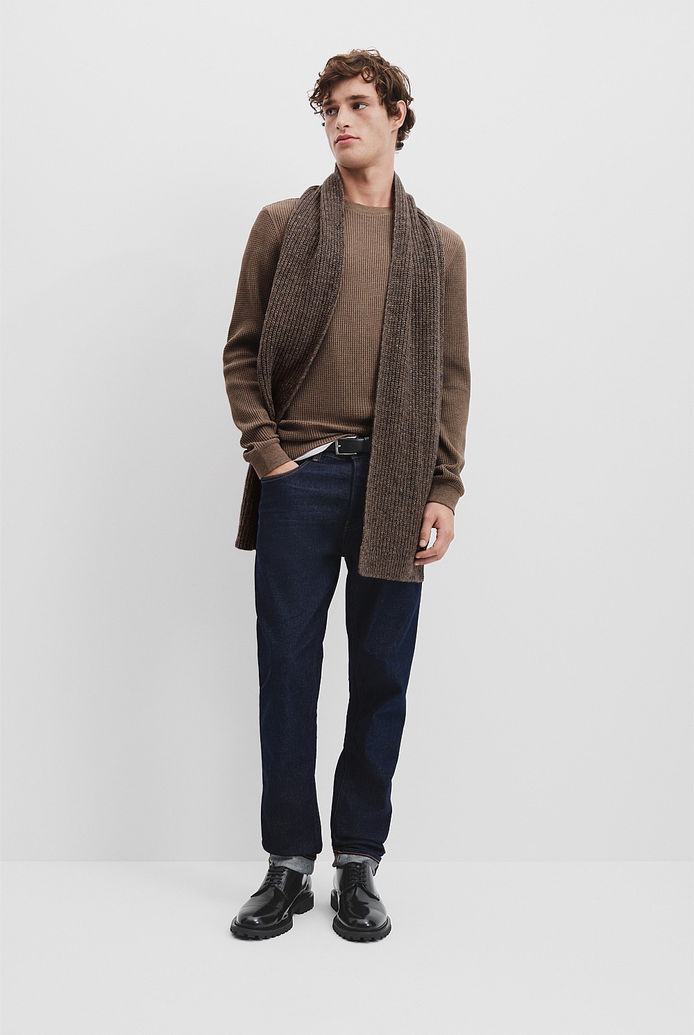 Australian Cotton Waffle Long Sleeve Crew Neck
