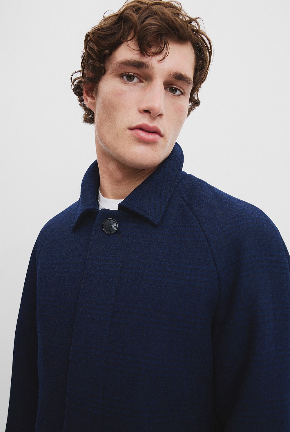 Recycled Wool Blend Raglan Coat