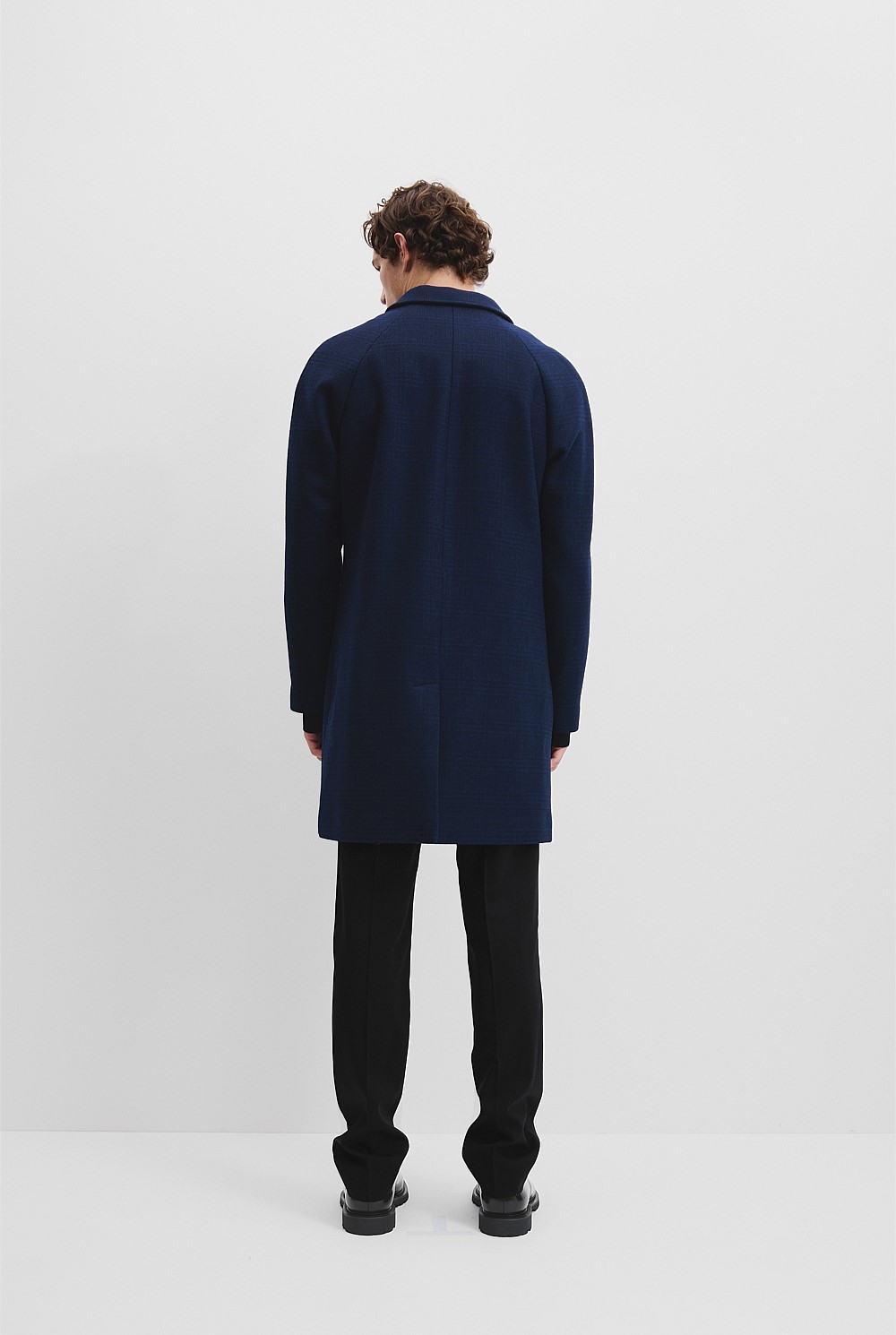 Recycled Wool Blend Raglan Coat
