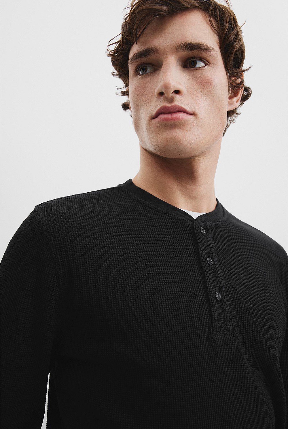 Australian Cotton Waffle Henley