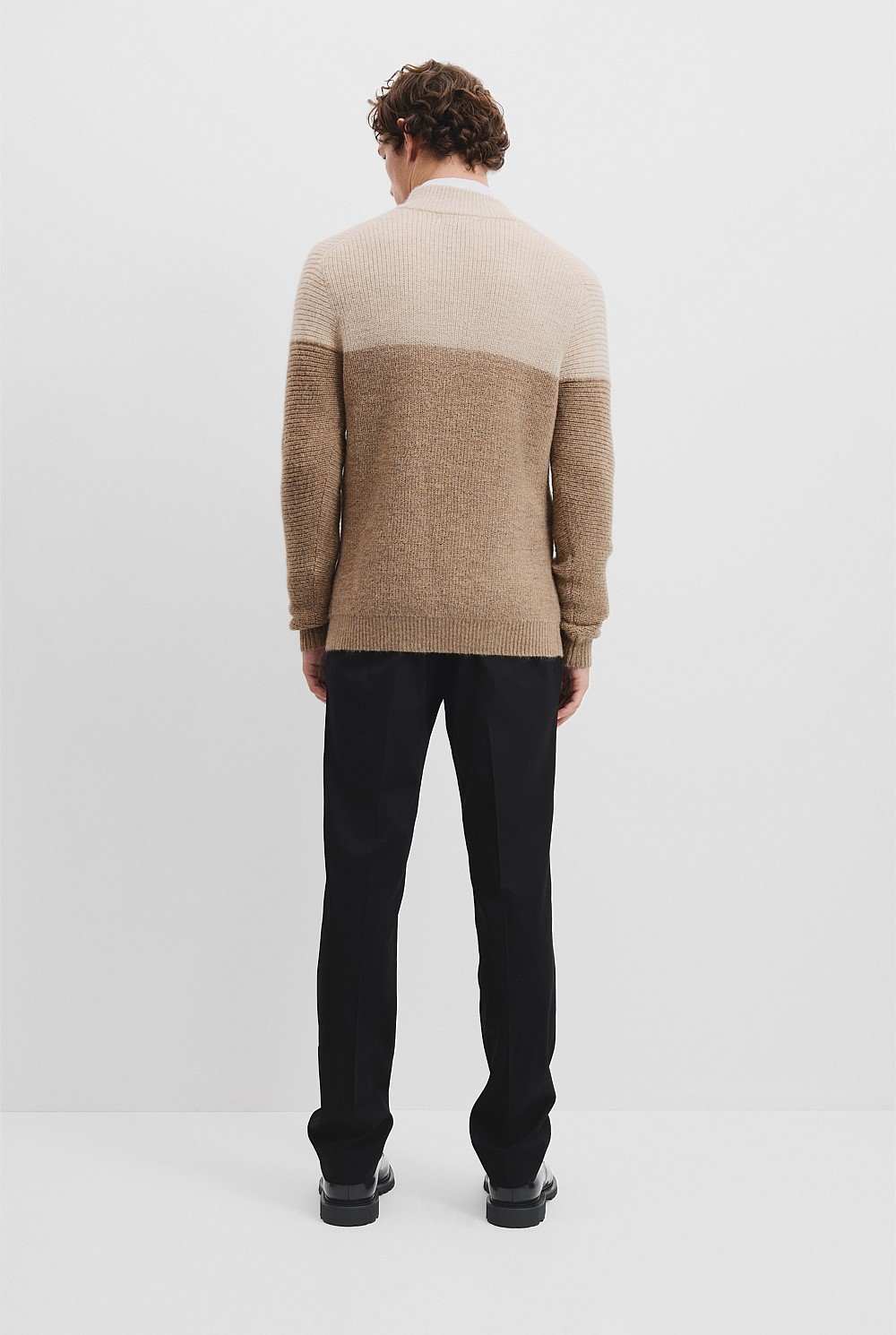 Alpaca Wool Blend Half Zip Neck Knit