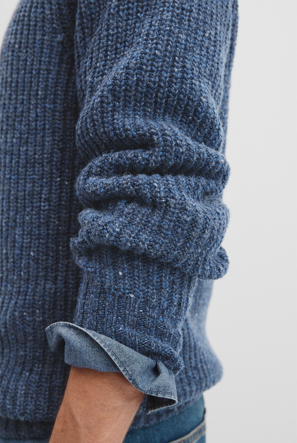 Merino Nep Crew Knit