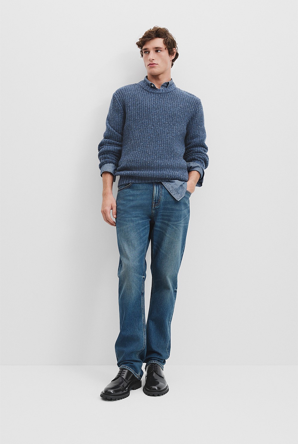 Merino Nep Crew Knit