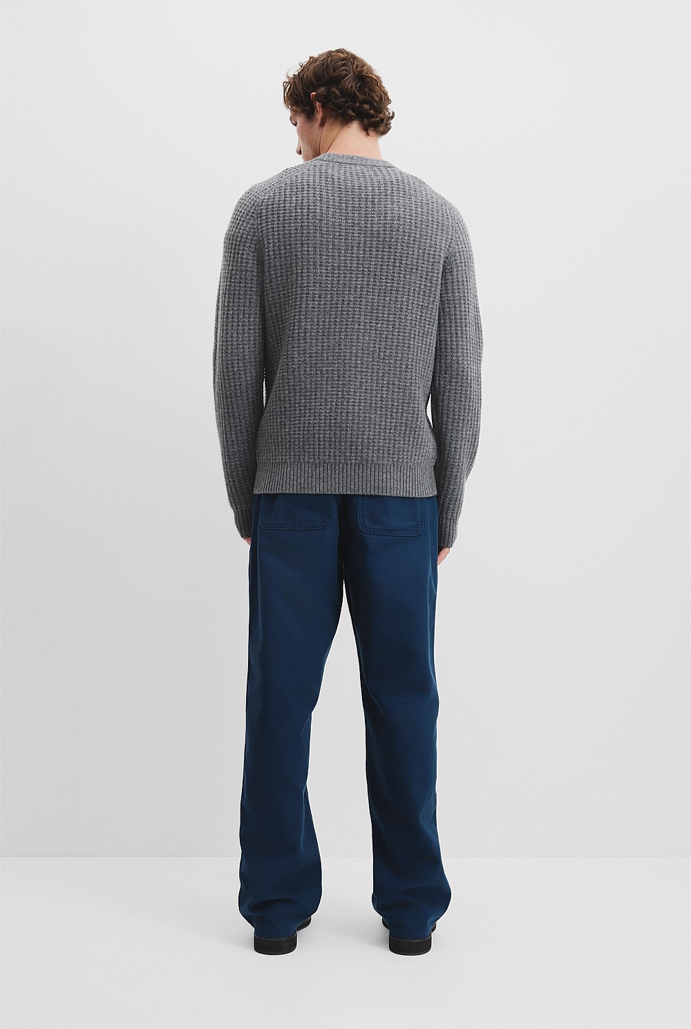 Textured Wool Crew Neck Knit