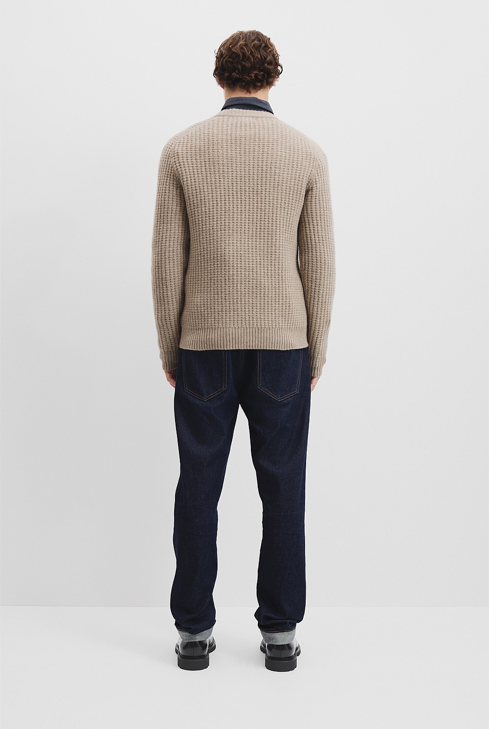 Textured Wool Crew Neck Knit