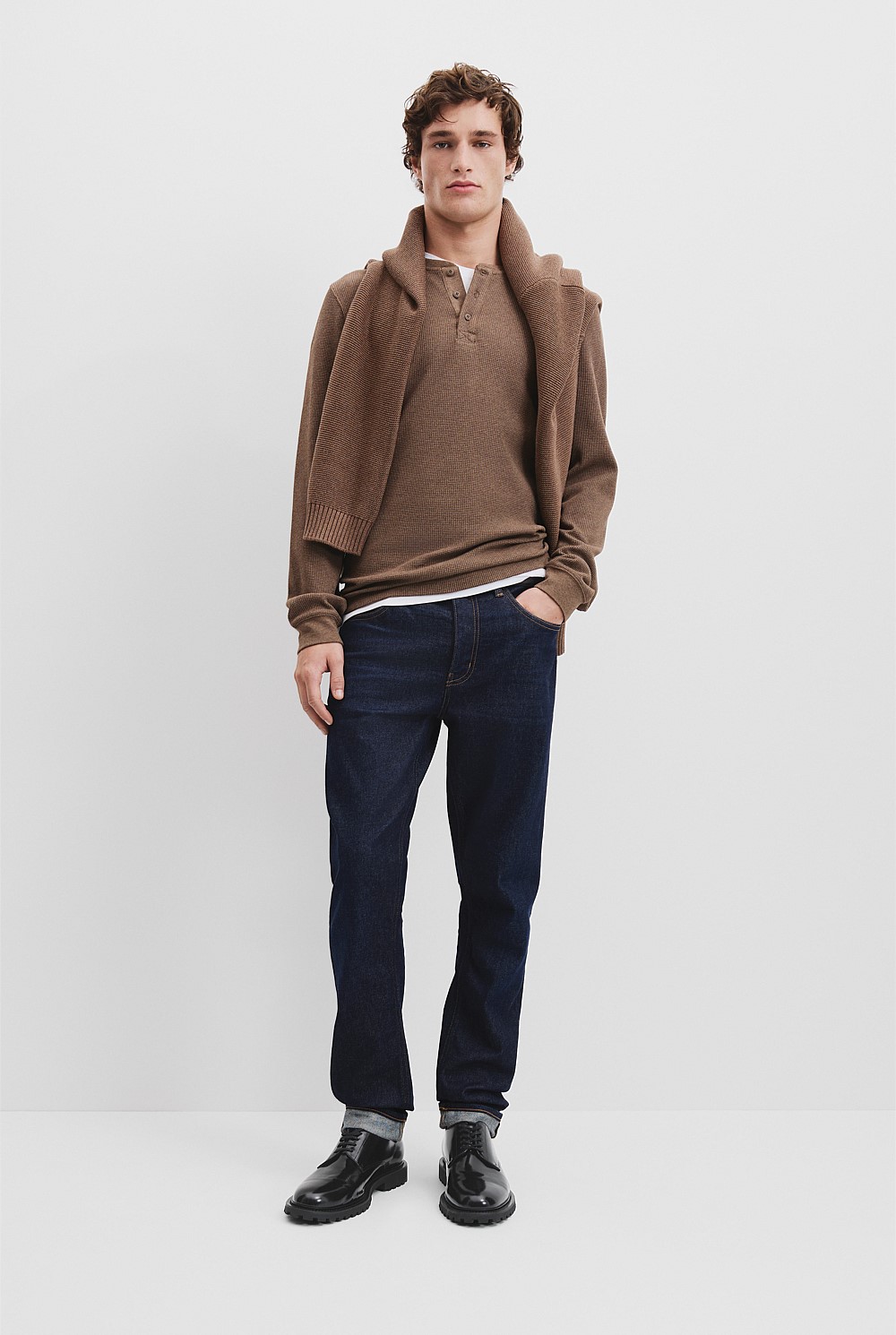Australian Cotton Waffle Henley