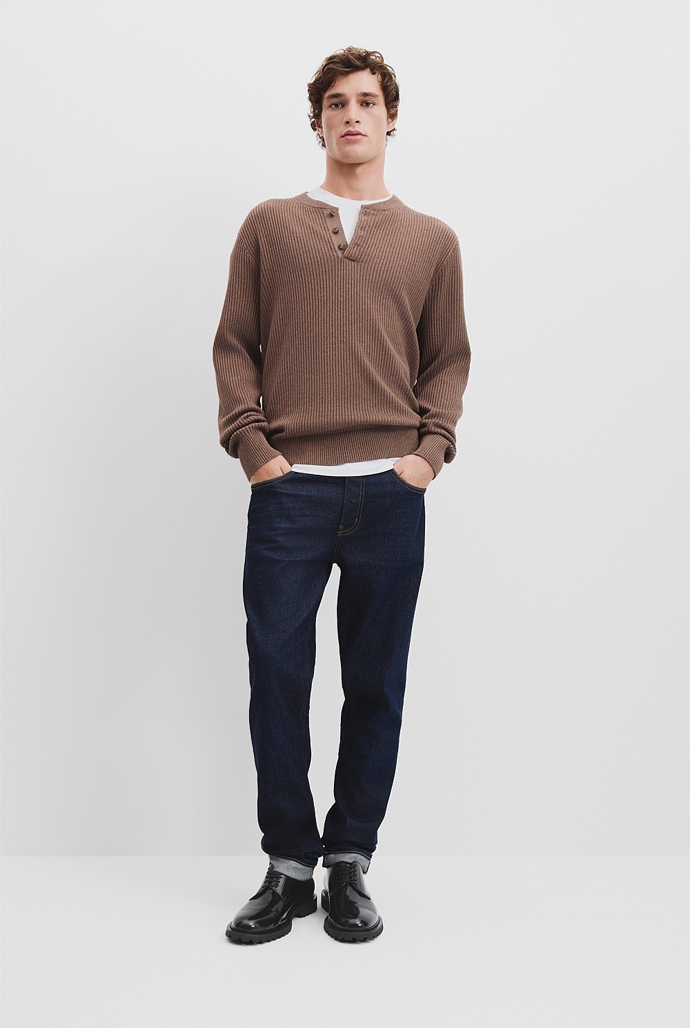 Australian Cotton Waffle Henley