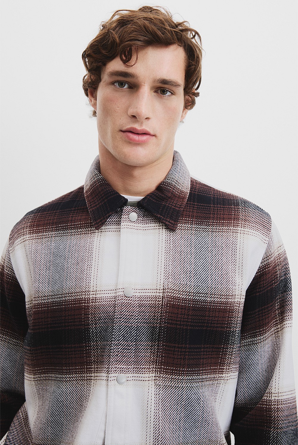 Organically Grown Cotton Brushed Check Overshirt