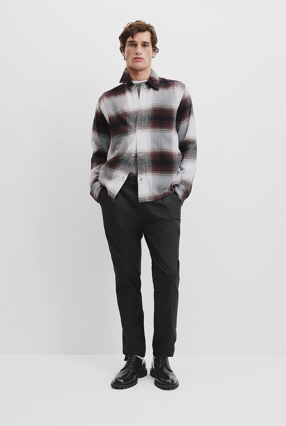 Organically Grown Cotton Brushed Check Overshirt