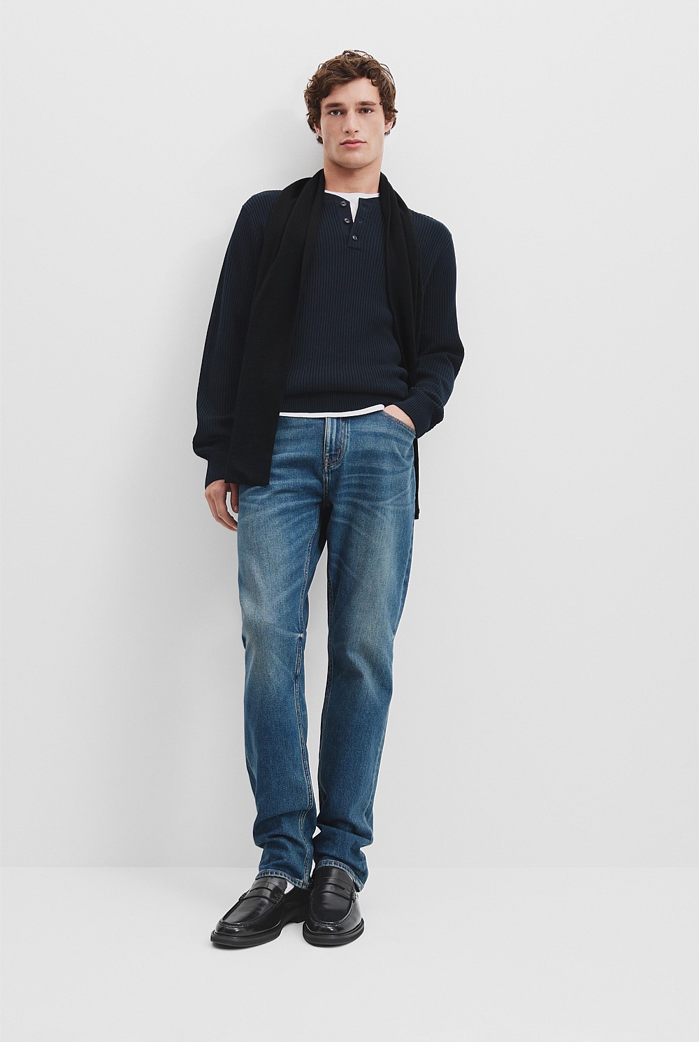 Australian Cotton Waffle Henley