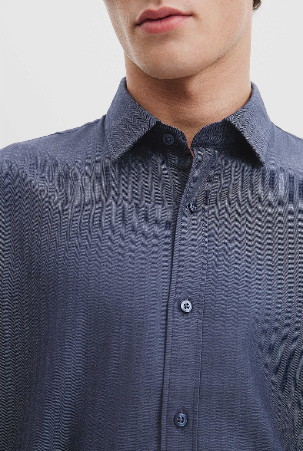 Organically Grown Cotton Regular Fit Herringbone Shirt