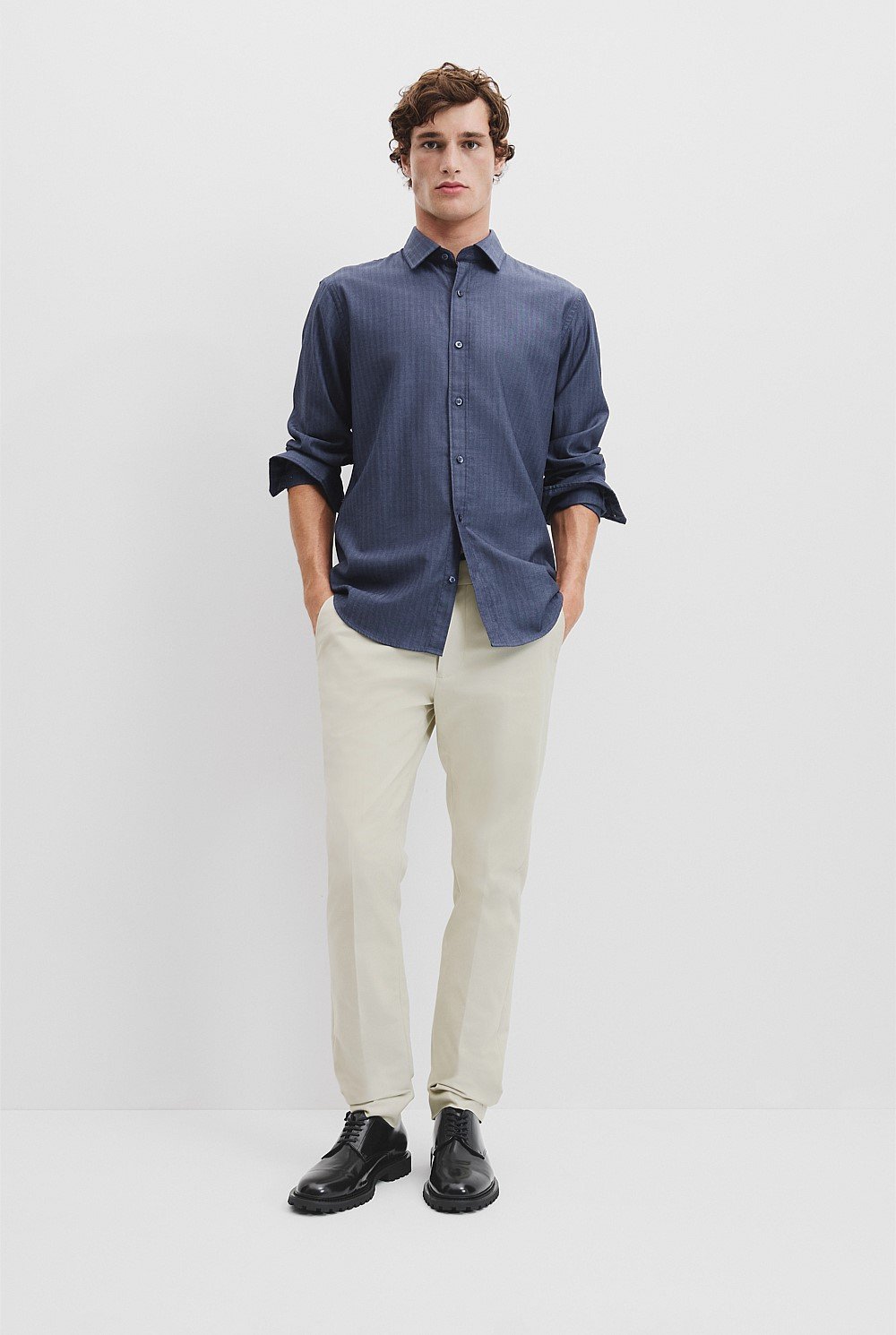 Organically Grown Cotton Regular Fit Herringbone Shirt