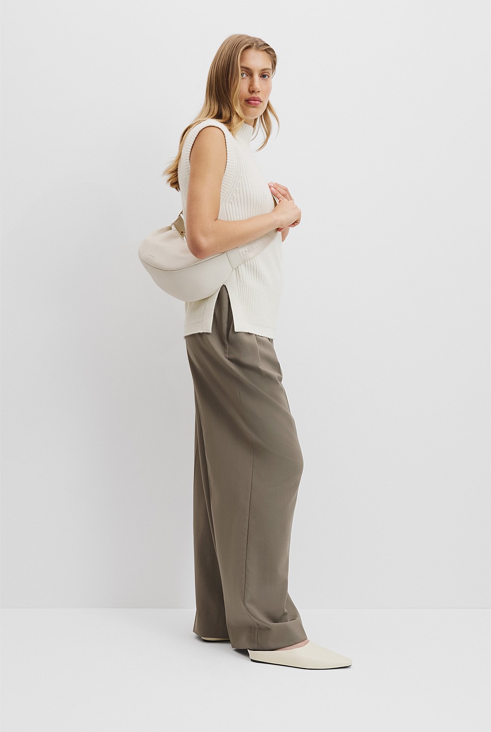 Recycled Polyester Blend Crescent Crossbody