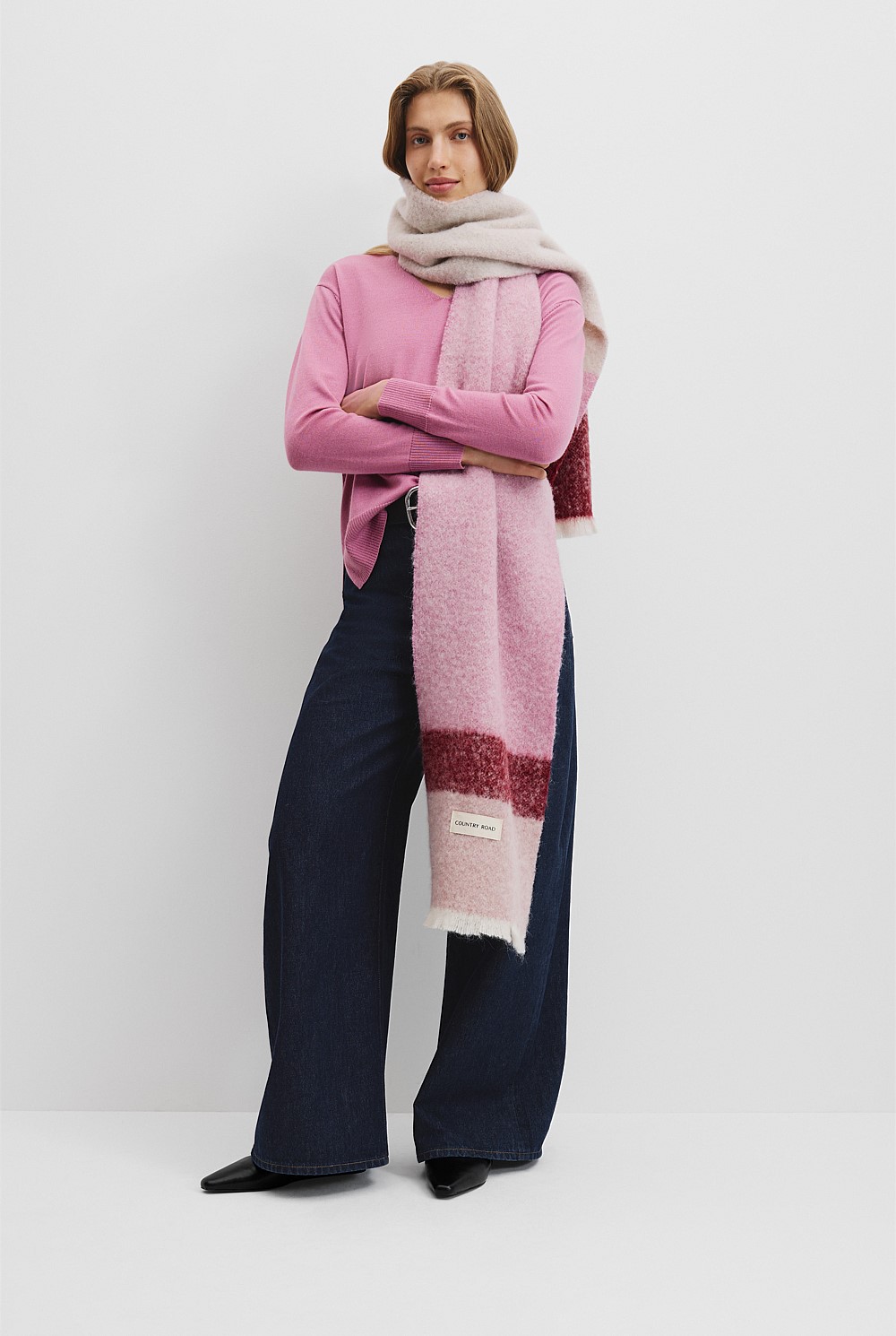 Alpaca Blend Stripe Scarf
