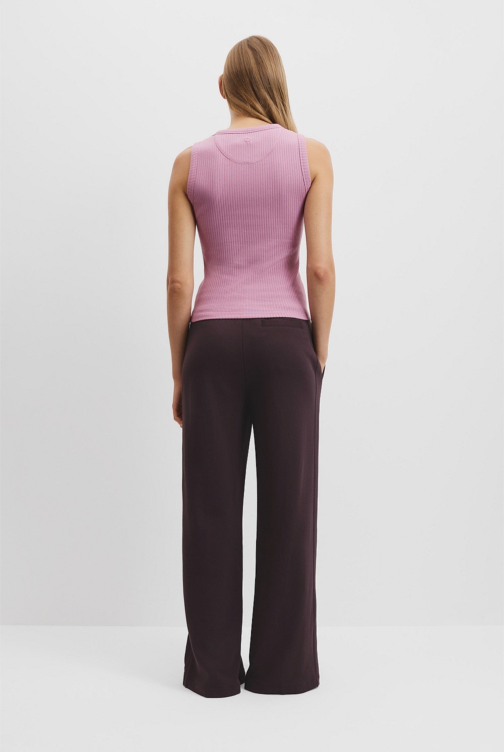 Australian Cotton Blend High Neck Rib Tank