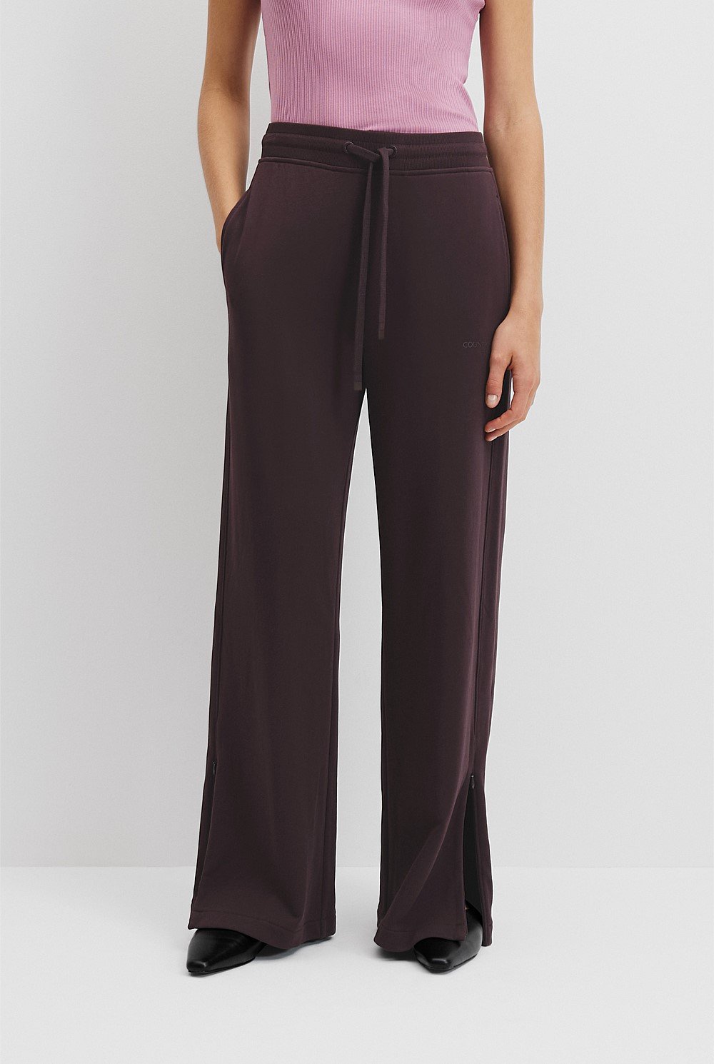 Australian Cotton Wide Leg Track Pant