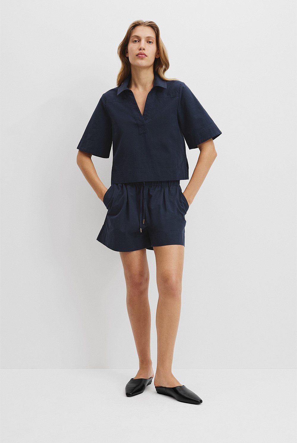 Organically Grown Cotton Short Sleeve Popover