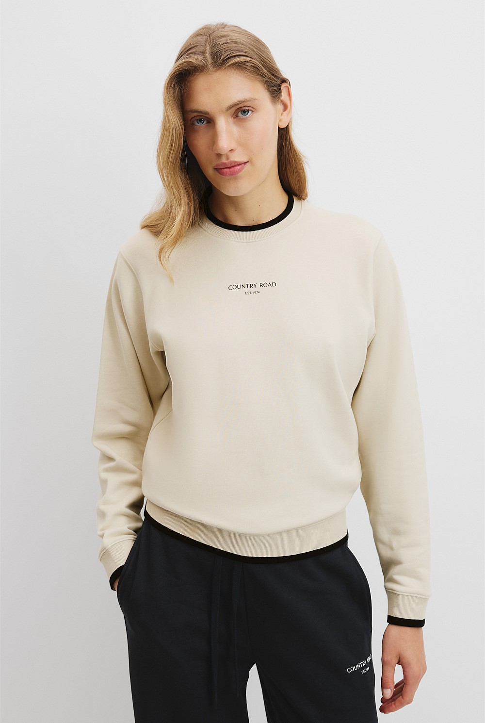 Australian Cotton Contrast Rib Sweat